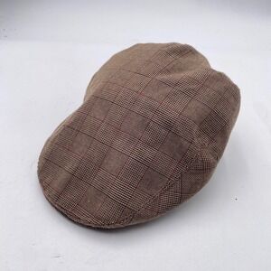 Newhattan 1806 Flat Cap Mens Size M Brown Glen Plaid Lightweight Ivy Driving Hat